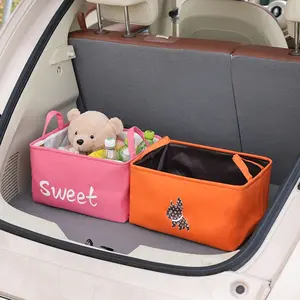 Car Trunk Organizer - Large Fabric Storage Box, Car Boot Organizer Bag, Multi-Functional Vehicle Trunk Storage Basket, Collapsible Storage Bin