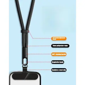 Mobile phone lanyard neck adjustable length Crossbody strap clip sling anti-loss strong and durable diagonal span rope