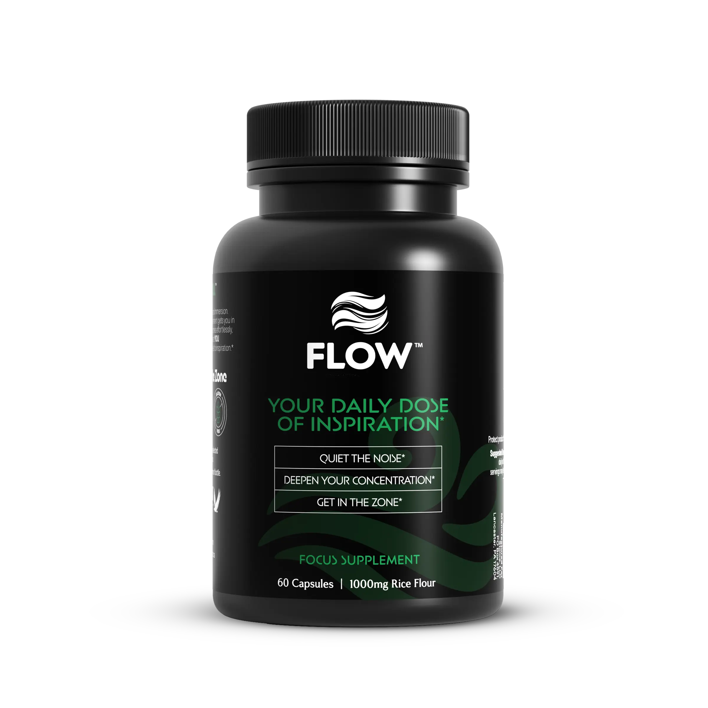 FLOW - Your Daily Dose of Inspiration | 60 Count | 1000mg Rice Flour | Focus for Enhanced Creativity & Concentration