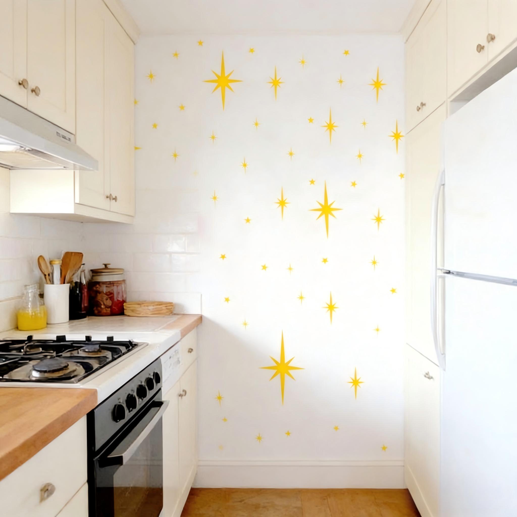 116-Piece Sparkle Star Wall Stickers for Girls Room | 6 Sizes | Easy Stick & Peel Wall Decor