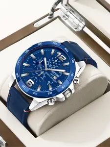 Men's Business Fashion Round Dial Quartz Watch, Fashion Watch for Party, Daily Clothing Decor, Trendy All-match & Exquisite Watch for Birthday Gift with Box