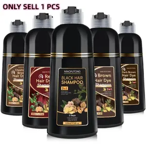 3-in-1 Hair Dye Shampoo, Natural Extracts Moisturizing Hair Darkening Shampoo, Professional Hair Care and Styling Product for Men and Women (Available in 1 or 2 Boxes)