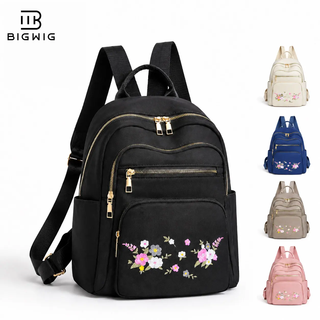 Cozy Urban Backpack For Women Oxford Fabric Travel Daypack Simple Canvas Student Schoolbag With Laptop Compartment Zipper Closure Wear Resistant Casual Commute Everyday Essential Khaki Black Off White