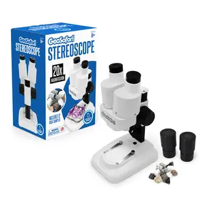 Educational Insights GeoSafari Stereoscope, Introductory Stereo Microscope for Kids, Dual Eyepiece Up to 20x Magnification, Includes 12 Rock Samples, Ages 8+