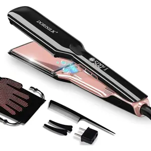 500 Degree High Temp Professional Hair Straightenr ， Ceramic Wide Flat Iron ，2 in 1 Hair Straightener and Curler，Plasma Flat Iron Get Frizz-Free and Shiny