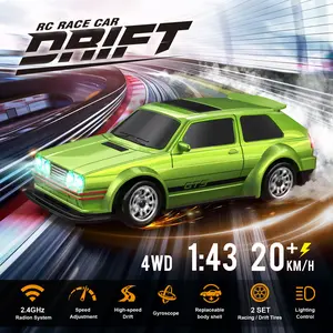 【He will love it！】 1/43 Mini RC Drift Car with Gyroscope, 4WD Full Proportional RC Car, 2.4GHz Hobby Grade Remote Control Car, RTR Model Vehicle, 20+KM/H High Speed, Suitable for Hobbyists, Kids and Adults, Birthday Gift