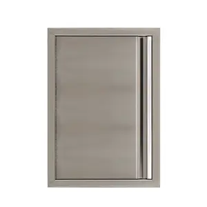 High-Quality Stainless Steel Access Door for Outdoor Kitchen - Flush Mount Commercial Sliding Door Hardware - Rust-Resistant, Easy Install, for BBQ Island, Grill Station, Cabinets - Single door,24-17 Inches