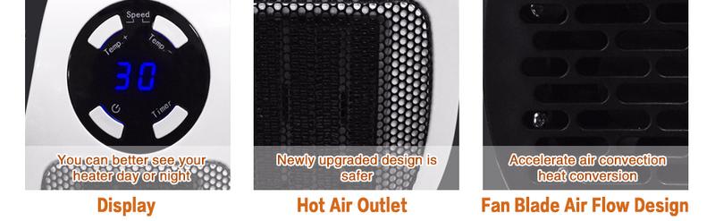 Wall Outlet Space Heater, 450W Plug in Electric Heater with Adjustable Thermostat, Portable Plug in Small Space Heater for Indoor,12H Timer & LED Display, PTC Ceramic Fast Heat Safely for Bedroom Bathroom Office Wall Outlet Space Heater, 450W Plug in Electric Heater with Adjustable Thermostat, Portable Plug in Small Space Heater for Indoor,12H Timer & LED Display, PTC Ceramic Fast Heat Safely for Bedroom Bathroom Office