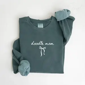 Ribbon Doodle Mom Sweatshirt, Doodle Mama Gift Dog, Breed Love Pet Parent Trendy Sweatshirt, Women's Goldendoodle Sweatshirt, Doodle Mom Crewneck Sweater, Gift For mom