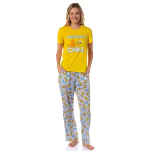 Looney Tunes Women's This Is How I Chill Tossed Tweety Bird Sleep Pajama Short Set