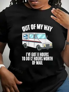 100% Cotton Unisex Funny Delivery Driver Post Office Truck Postal Workers T-Shirt Casual Graphic Printed Vintage Tshirt