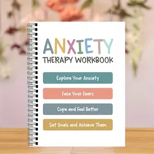 Anxiety Therapy Workbook for Adults & Teens Interactive Self-Reflection Cognitive-Behavioral Exercises with Vibrant Illustrations and Durable Covers for Mental Health Support