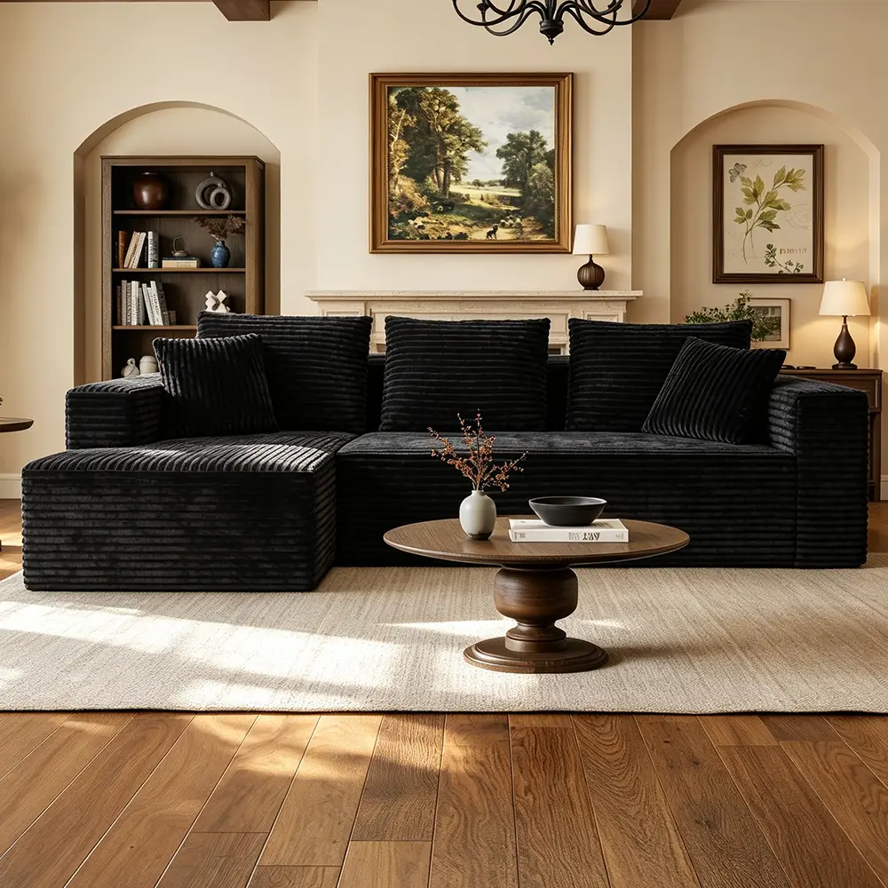 108in Cloud Couch - Indoor Sturdy Sofa with Fixed Arms, Boneless Frameless Memory Foam, Vacuum-Sealed Sofa-in-a-Box, Easy-Install Space-Saving for Living Room, Apartment Stuff, Living Room Decor