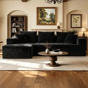 108in Cloud Couch with Fixed Arms, Boneless Frameless Memory Foam Sofa, Vacuum-Sealed Sofa-in-a-Box, Easy-to-Install Space-Saving Couch for Living Room, Apartment