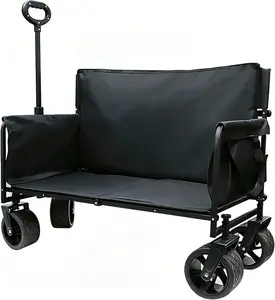 Collapsible Foldable Wagon Cart with Wheels 240L Capacity Folding Sports Wagons, 560LBS Load Large 3-in-1 Grocery Heavy Duty Carts for Sand, Beach, Camping, Fishing