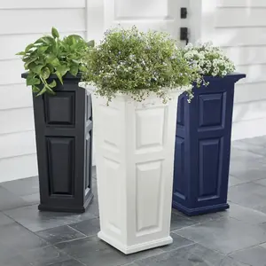 Nantucket 32-Inch Tall Planter – Self-Watering, Weather-Resistant Planter for Flowers – Durable Outdoor Design