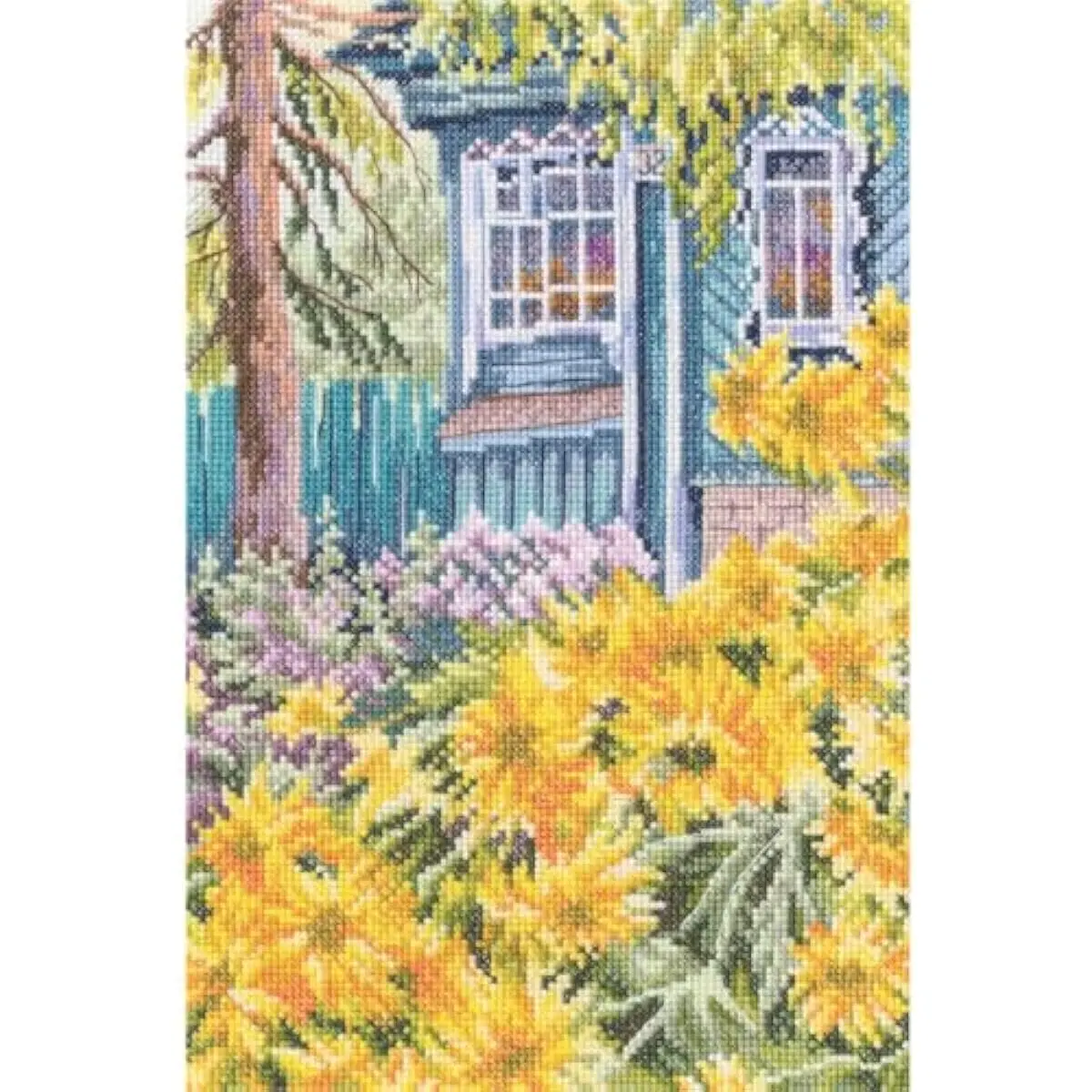 RTO Counted Cross Stitch Kit - Traditional Warmth of Home Countryside Scene M1086, with Embroidery Needle, Yarns, Full-Color Image, Detailed Instructions, Easy-to-Follow Printed Chart for Adults, Sustainable DIY Needlework Hobby