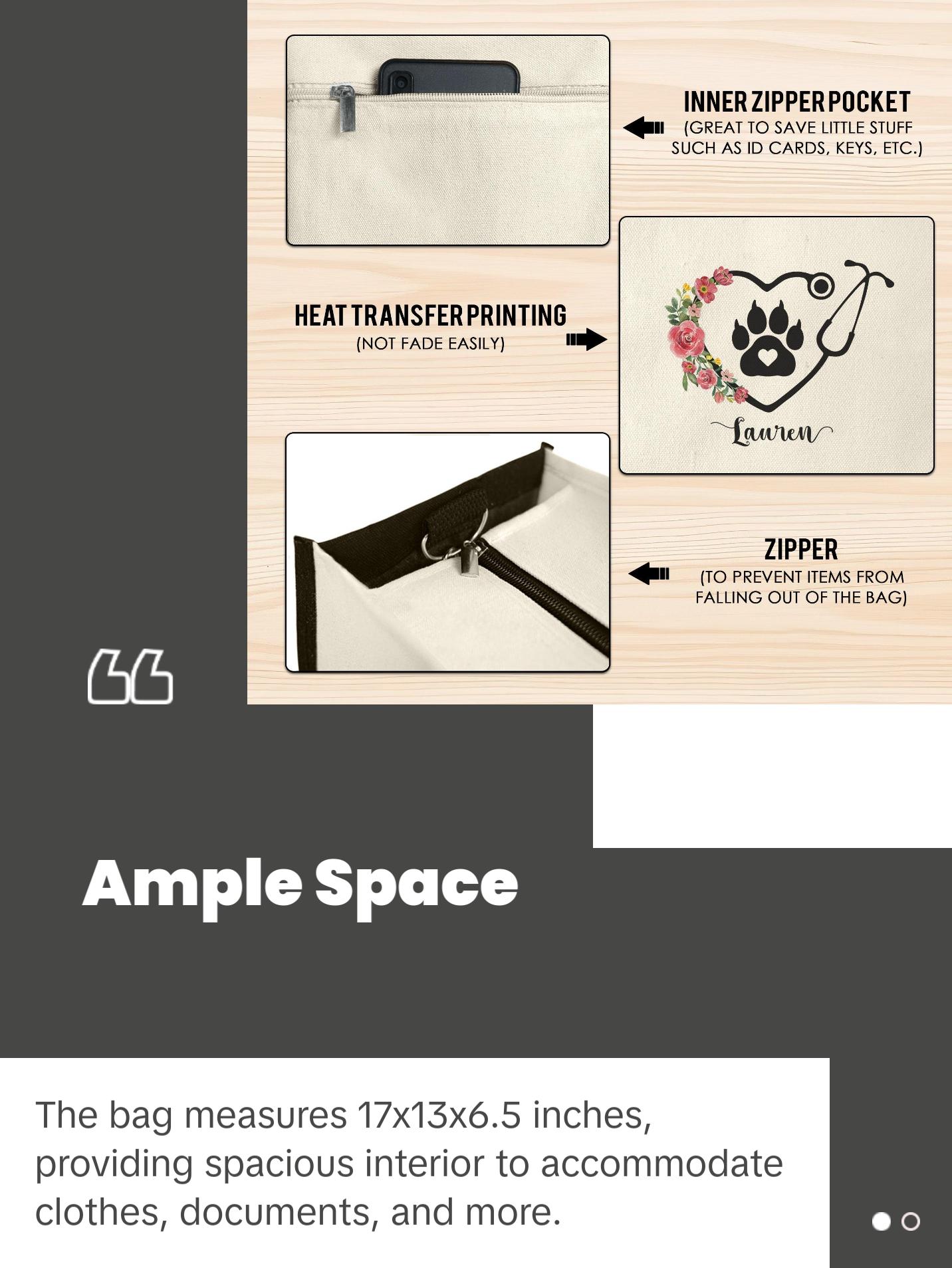 Personalized Veterinary Technician Tote Bag - Vet Tech Bag, Gift for Vet Tech Week, Veterinarian Tote Bag, Gift For Dog Lovers Bag TQN1862TTH