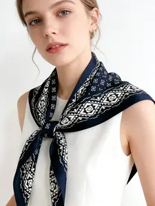 Vintage Geometric Triangle Scarf, Multifunctional Neck Tie Shawl, Scarf Head Wrap, Suitable for Daily Wear, Office, Vacation, Spring Summer Fashion Accessory