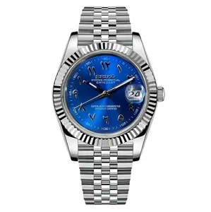 Seiko Date-Just Blue Arabic Mod Watch