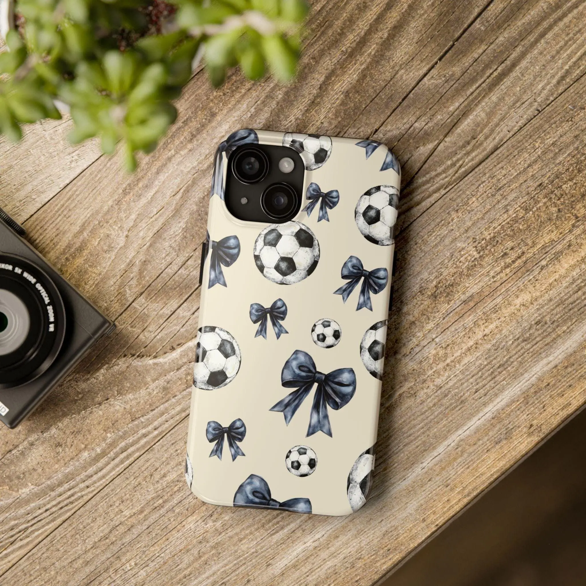 Bow phone Phone Case for Women, Cute Soccer Phone Cover