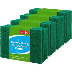 Heavy Duty Scouring Pads, Dish  Pads for Household and Kitchen, Multipurpose Scour Pads for Cleaning, 24 Pack, 5.5in*3.5in