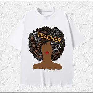 Black Educator Afro Teacher T-Shirt - Inspirational Graphic Tee for Women - Melanin Pride Teaching Shirt - Juneteenth Shirt