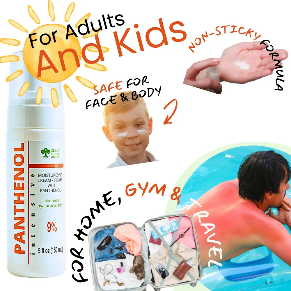9% Panthenol Foam After Sun & Instant Redness Relief| Barrier Repair with  Aloe & Hyaluronic