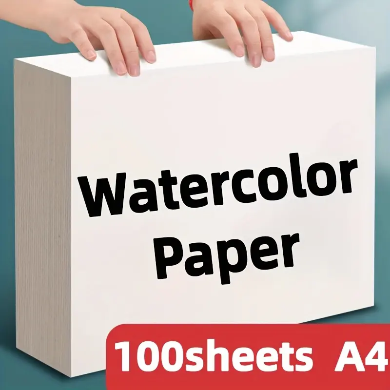 100pcs Premium Watercolor Paper Bulk, 110lb/230gsm Fine Texture, High-Quality A4 Size Art Paper for Drawing, Painting, Markers, Gouache - Ideal Gift for Artists, Adults, Travel & Birthday, Watercolor Art Supplies, Drawing Essentials, Smooth Texture