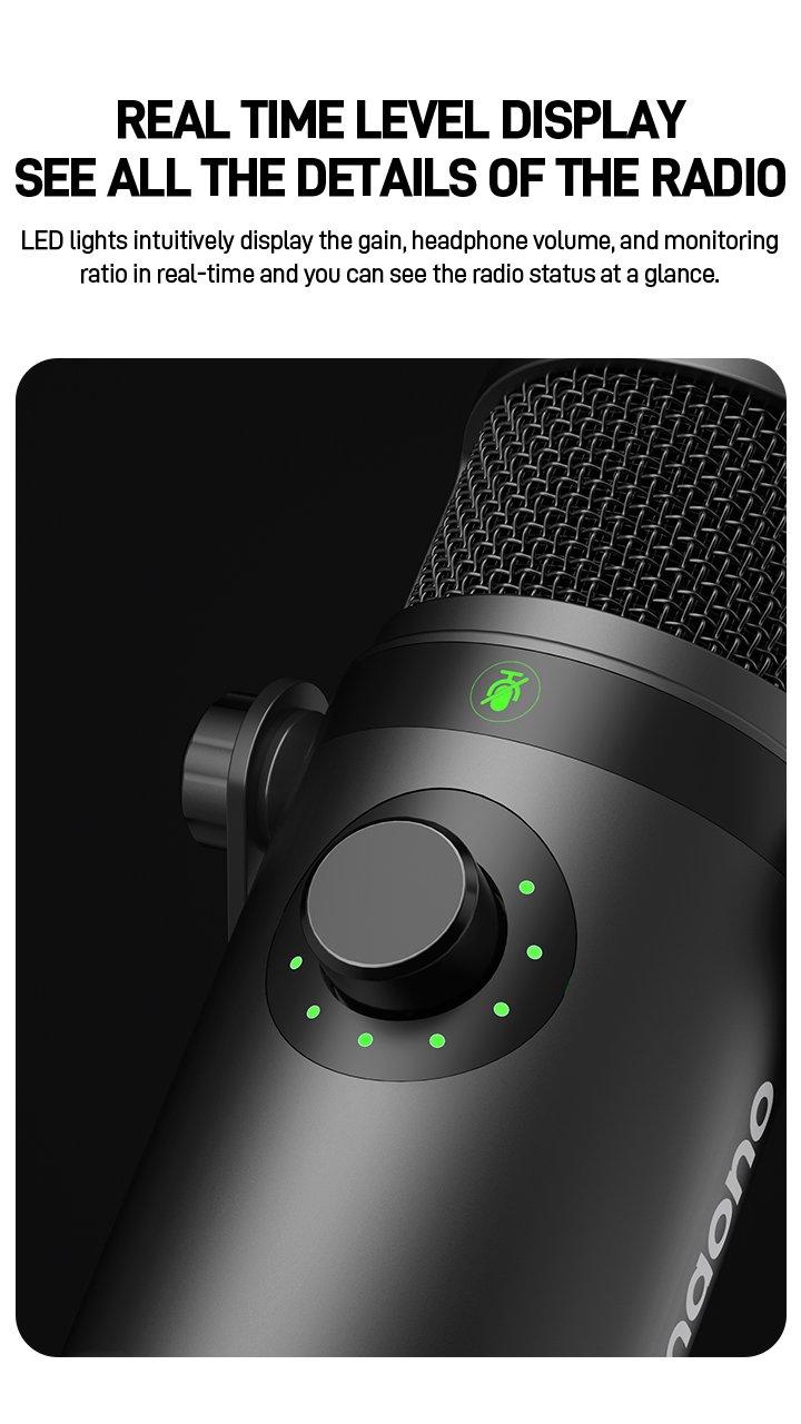 MAONO USB & XLR PC Dynamic Podcasting Audio Digital Metal Microphone For PC, Smartphone, ideal for Recording, Streaming Gaming, and Singing.