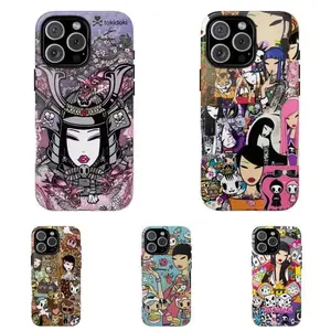 Tokidoki Colorful Phone Case Cool Lady & Tiger Graphic Cute Phone Case Trendy Aesthetic for iPhone 17 16 15 14 13 12 11 Pro Max/Plus for Samsung S21 22 23 24 25 Plus Ultra Perfect Gift for Her Y2k Cool Girl Aesthetic - Cloth