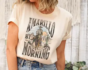 Amarillo By Morning Shirt, Vintage Western Cowboy Graphic Tee, Retro Country Music T-Shirt, George Strait Inspired Top, Southern Rodeo Style, Gift