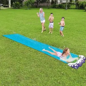 Summer Sliding Slide with Body Board, Thick Lawn Water Slide, Anti-Rip Design, Easy Setup, Backyard Outdoor Water Game for Adults