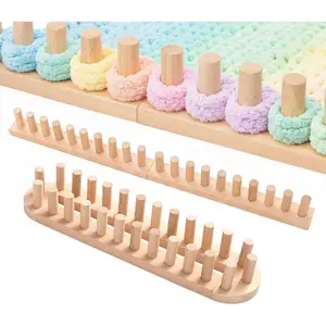 32 Inch Chunky Yarn Blanket Loom Kit Beech Wooden Frame No Needle Hand for Thick Yarn Projects DIY Beginners Craft Gift