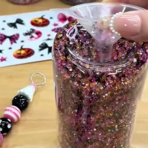 Rhinestones Snow Globe glass  with Vibrant Glitter and Shiny Rhinestones for Festive Decor