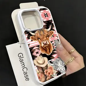 Highland Cow Western Phone Case， Cute Boho Style for iPhone 17 16 15 14 13 12 11 Plus Pro Max， Charming Gift.