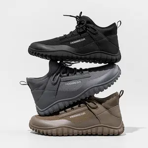 HOBIBEAR Wide Toe Wide Fit Fashion Couple Sneakers High Top Lightweight Slip-Resistant Outdoor Hiking Shoes