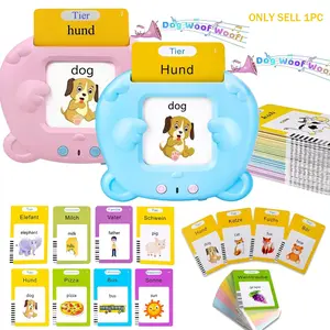 German and English Talking Flash Cards for Boys and Girls, Bilingual Voice Training Tool Educational ABC Learn to Talk Common Words Flashcards, with 224 Sight Words Birthday Gift