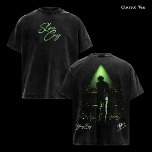 Young Boy Never Broke Again Slime Cry Album 2026 Signature Men's Oversized Washed Tee, The 4KT Fans Merch T-Shirt , Vintage Music Merch Graphic T-Shirt, Retro 90s Rap Style, New Album Gift For Fans