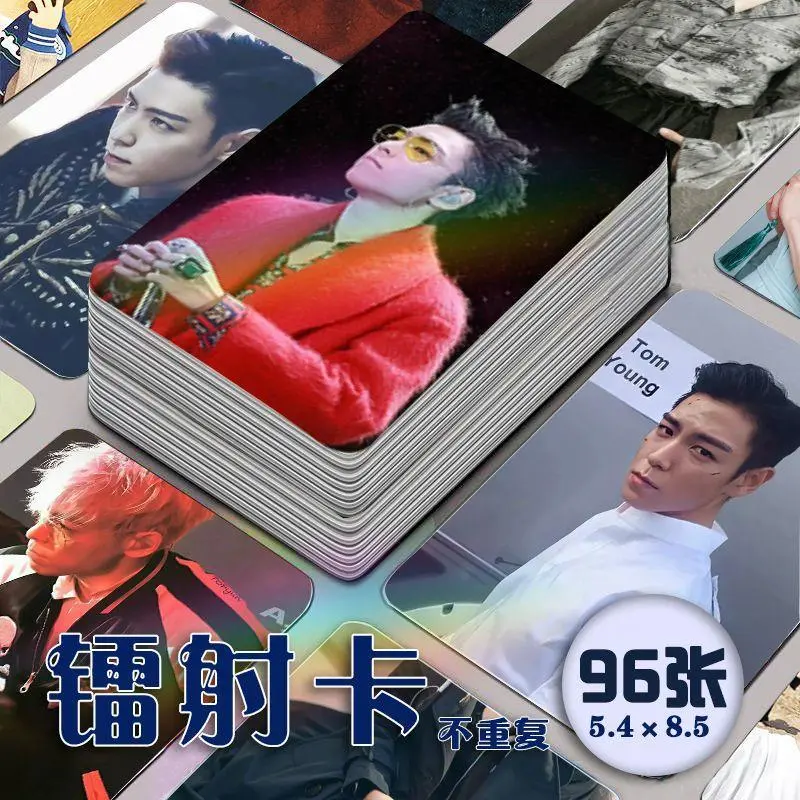 96Pcs Korean Celebrity Seung-hyun Choi Periphery Laser Photocards, Mini Collectible Cards for Home Decor
