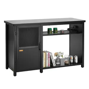 VEVOR Aquarium Stand, 75 Gallon Fish Tank Stand, 52 x 19.7 x 32.3 in Steel and MDF Turtle Tank Stand, 626 lbs Load Capacity, Reptile Tank Stand with Storage Cabinet and Embedded Power Panel, Black