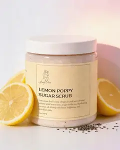 Handcrafted Lemon Poppy Sugar Scrub – Fresh Exfoliation & Brightening Glow