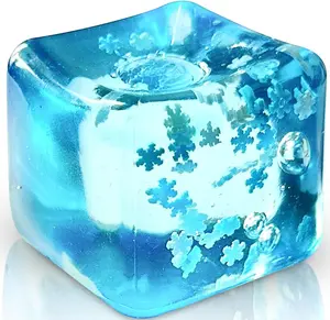 Squishy Fidget Toys Adults Stress Cube - Glow in The Dark Snowflakes Sensory Toys for Kids with Autism Stress Balls for Kids Teens Squeeze Squishy Toys Easter Basket Stuffers
