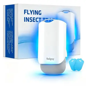 Sulguy Plug-in Flying Insect Trap Indoor, UVA UV Light Sticky Insect Catcher, Non-Zapper Silent Trap for Fruit Flies, Gnats, Houseflies, Mosquitoes, Moths, Eco-Friendly Material, Perfect for Home Bedroom Living Room Kitchen Baby Room Pet Safe