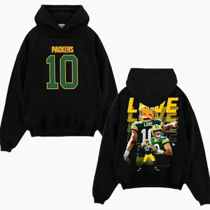 Jordan Love 10 Packers Nation Game Day Outfit Cotton Hoodie T-Shirt (Made In US), J-Love 10 Fans Shirt, Game Day Outfits, Gift For Football Fans, Football Graphic Tee 82QK