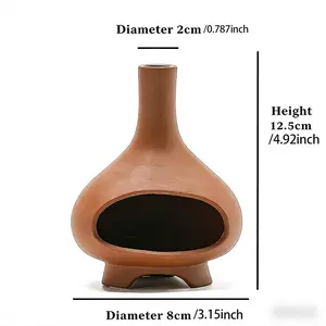 Ceramic Incense Burner Stand, Multi-Functional Sage Ceramic Burner, Vintage Style Desktop Fireplace, Aromatherapy Diffuser, Gift Idea