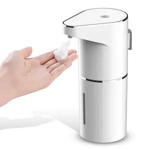 Automatic Touchless Foaming Soap Dispenser 350ml Capacity 3-Level Adjustable USB-C Rechargeable White for Indoor Use Bathroom & Kitchen