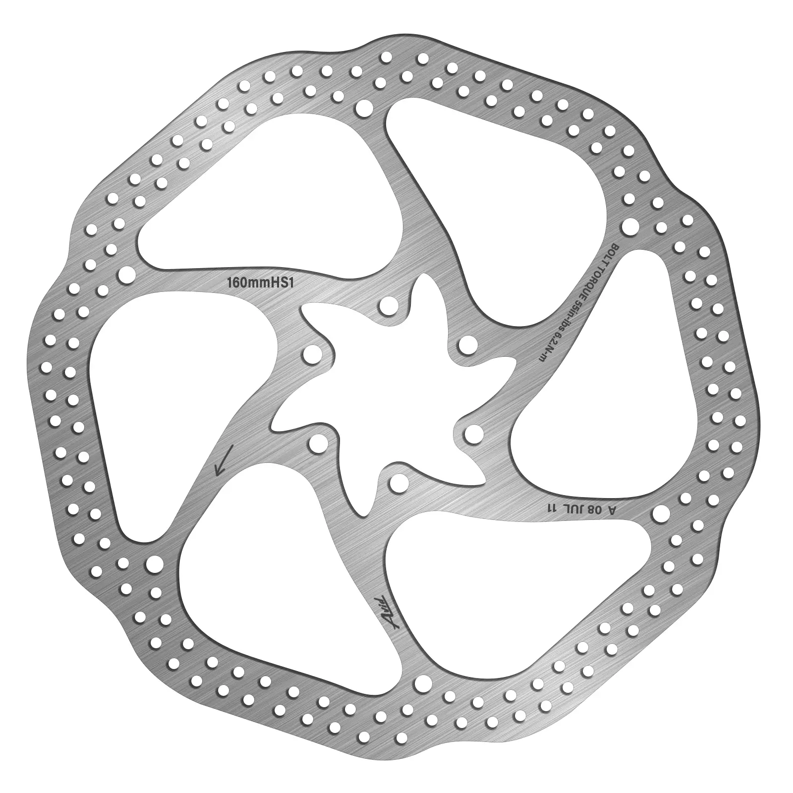 BUCKLOS 160mm 180mm MTB Disc Brake Rotor with 6 Bolts, Bicycle Brakes Stainless Steel Rotors M5 Screws, Opposite Hole Distance 44mm, fit Mountain Road Bikes MTB BMX bbrakes