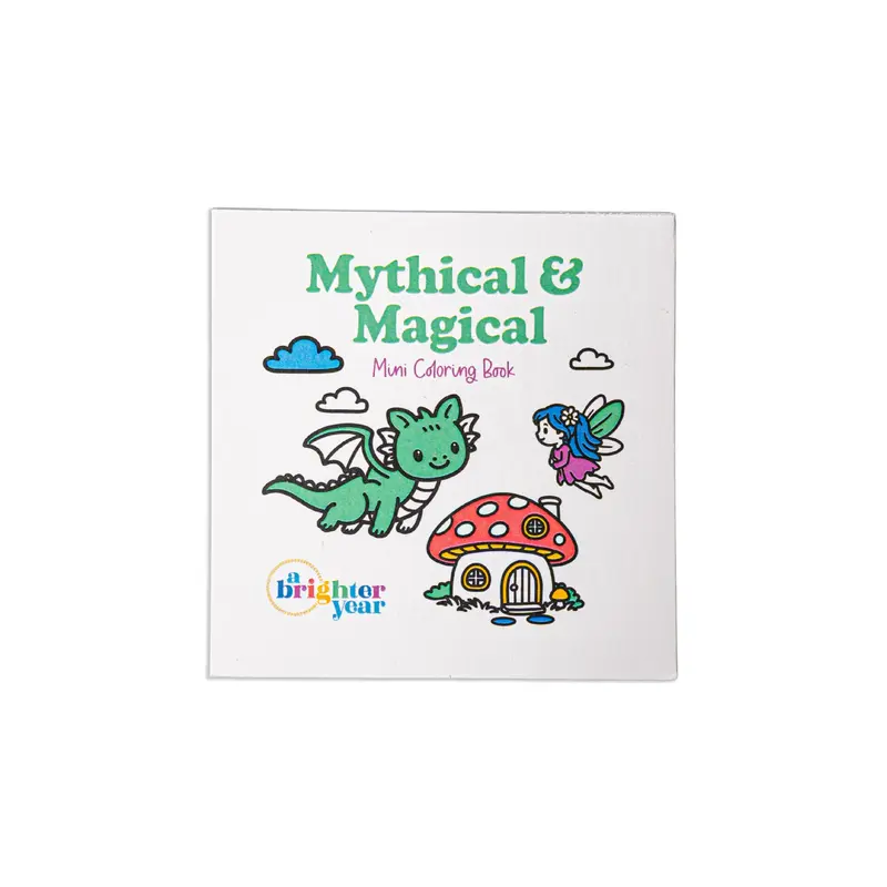 A Brighter Year Mythical & Magical Adult Coloring Activity Book - 50-Page Soft Cover, 3"x3" Mini Easy-Carry Book, Simple Bold Mythical Designs, Fairy Themed, Creative Fun for Grownups