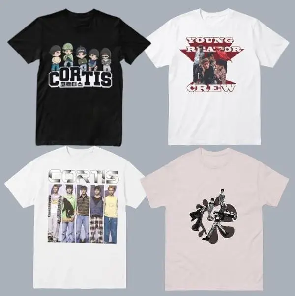 CORTIS Varsity Graphic Shirt, Chibi Hip Hop Black Streetwear Tee, Unisex Oversized K-Style Fashion Top, Modern Casual Outfit